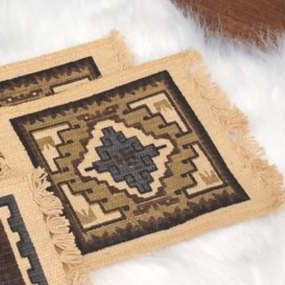 Southwest Motif Stenciled Coaster Rug - Picture 3 of 9